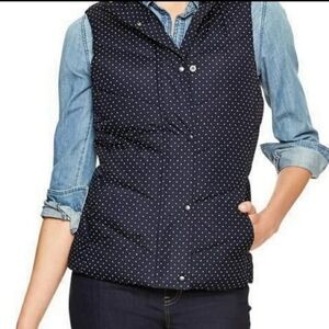 Gap Preppy blue/white puffy polka dot sleeveless vest XS